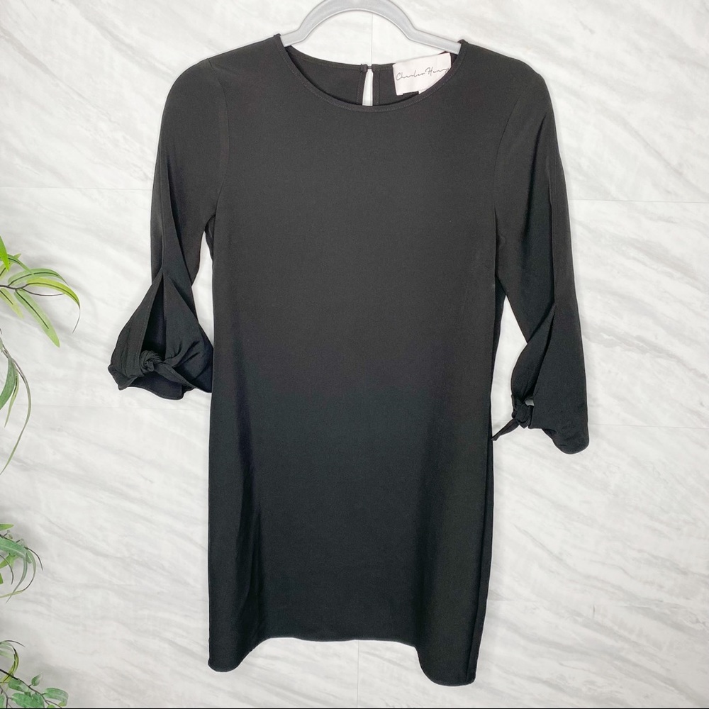 Anthropologie Charles Henry Black Flutter Sleeve Dress XS